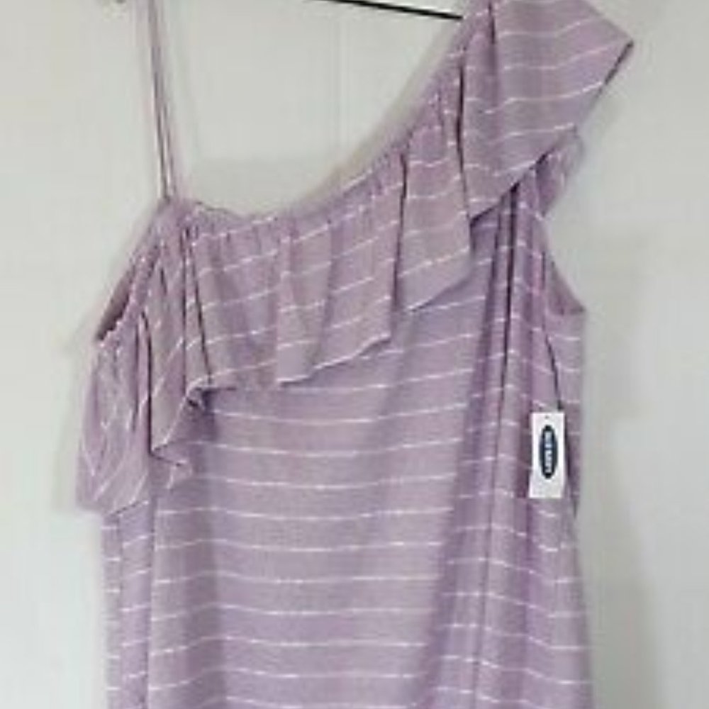 Old Navy Ruffled Linen-Blend One-Shoulder Size XL - Picture 2 of 6
